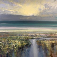 Estuary Evening - water seascape painting Contemporary 21st C modern art sky