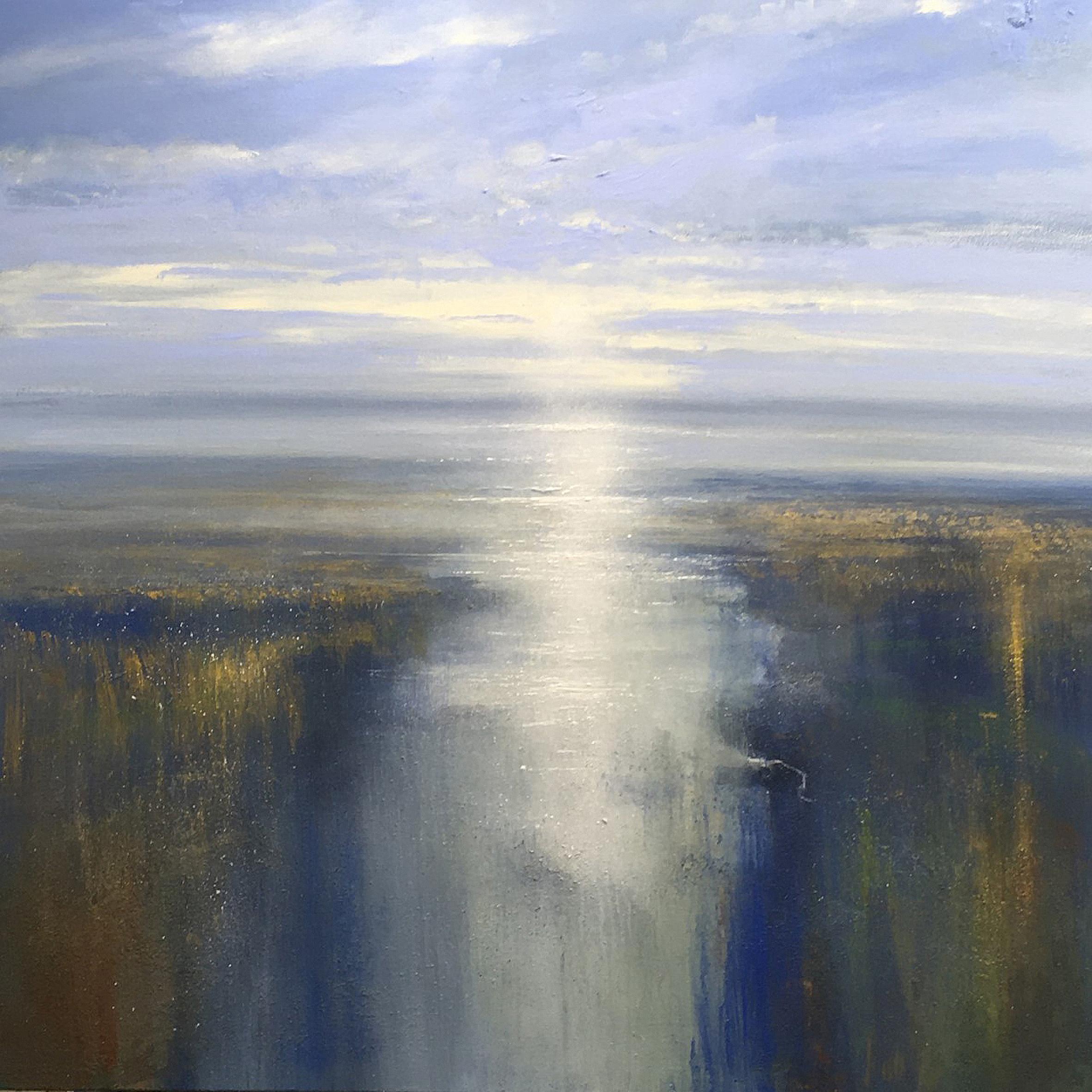 First Light on the Estuary - landscape oil painting modern realist realism Art