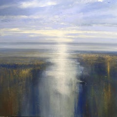 First Light on the Estuary - peinture à l'huile de paysage réaliste moderne - art réaliste