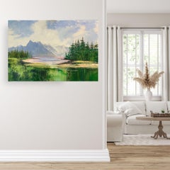 Fraser River-Candian Rockies-original landscape painting-contemporary art