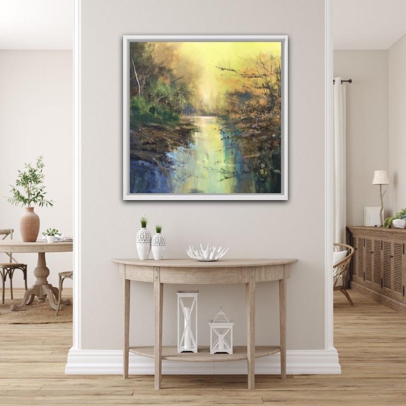 Jonathan Trim
Evening Light
Original Landscape Painting
Acrylic Paint on Canvas
Canvas Size: H 80cm x W 80cm
Sold Unframed
(Please note that in situ images are purely an indication of how a piece may look.)

Evening Light by Jonathan Trim is a