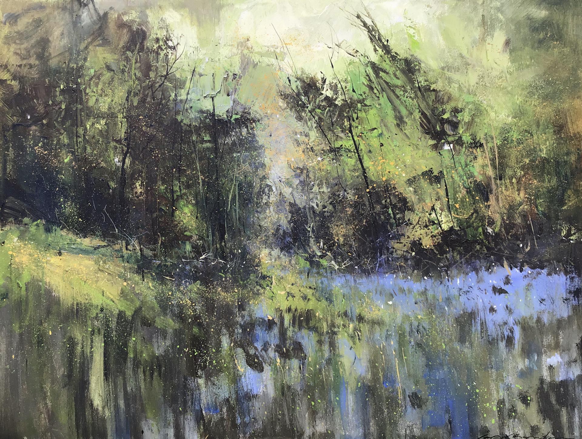 Jonathan Trim Bluebells and Gold original landscape painting at 1stDibs