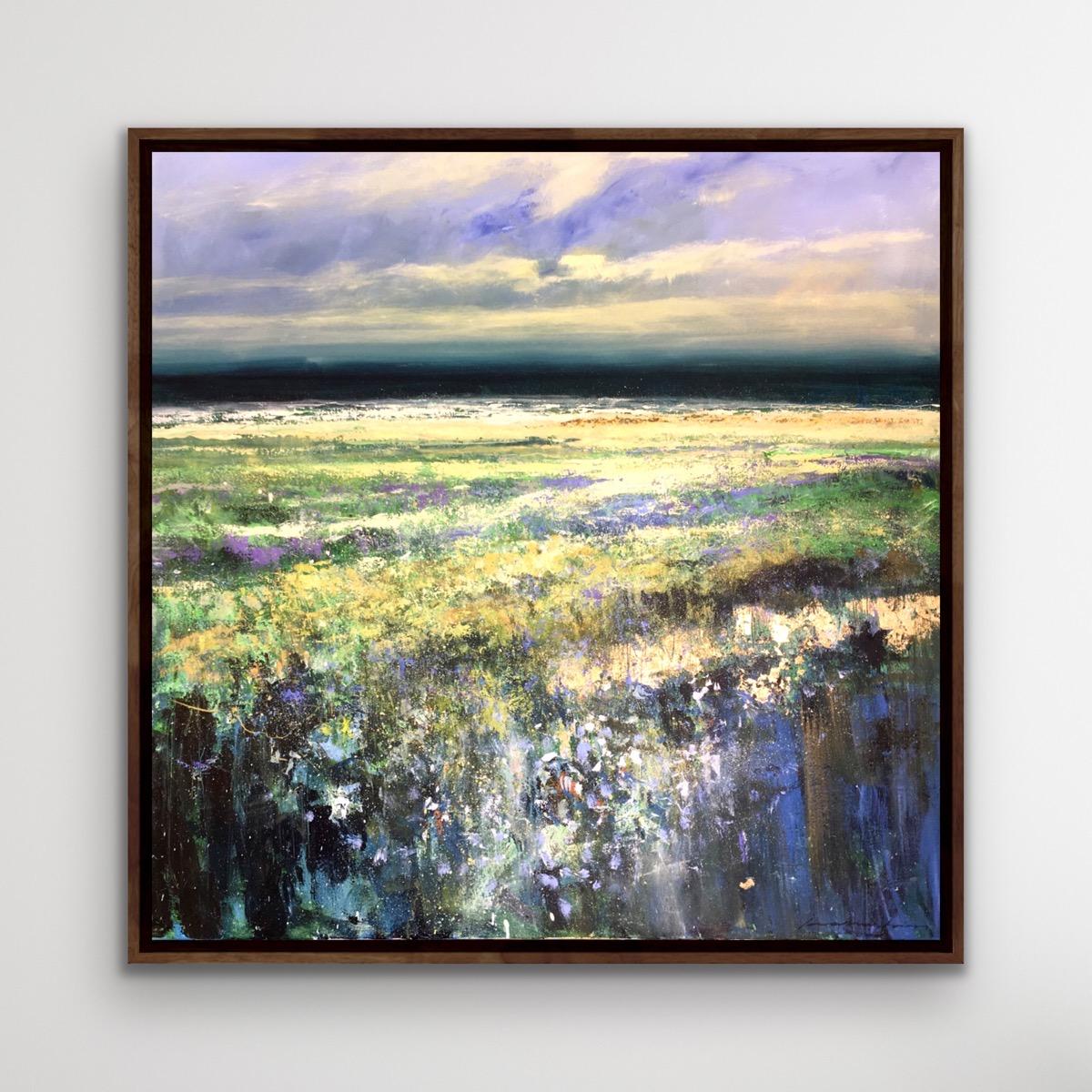 Norfolk Lavender, Original Landscape Painting, Gold Landscape Art, Norfolk Art For Sale 2
