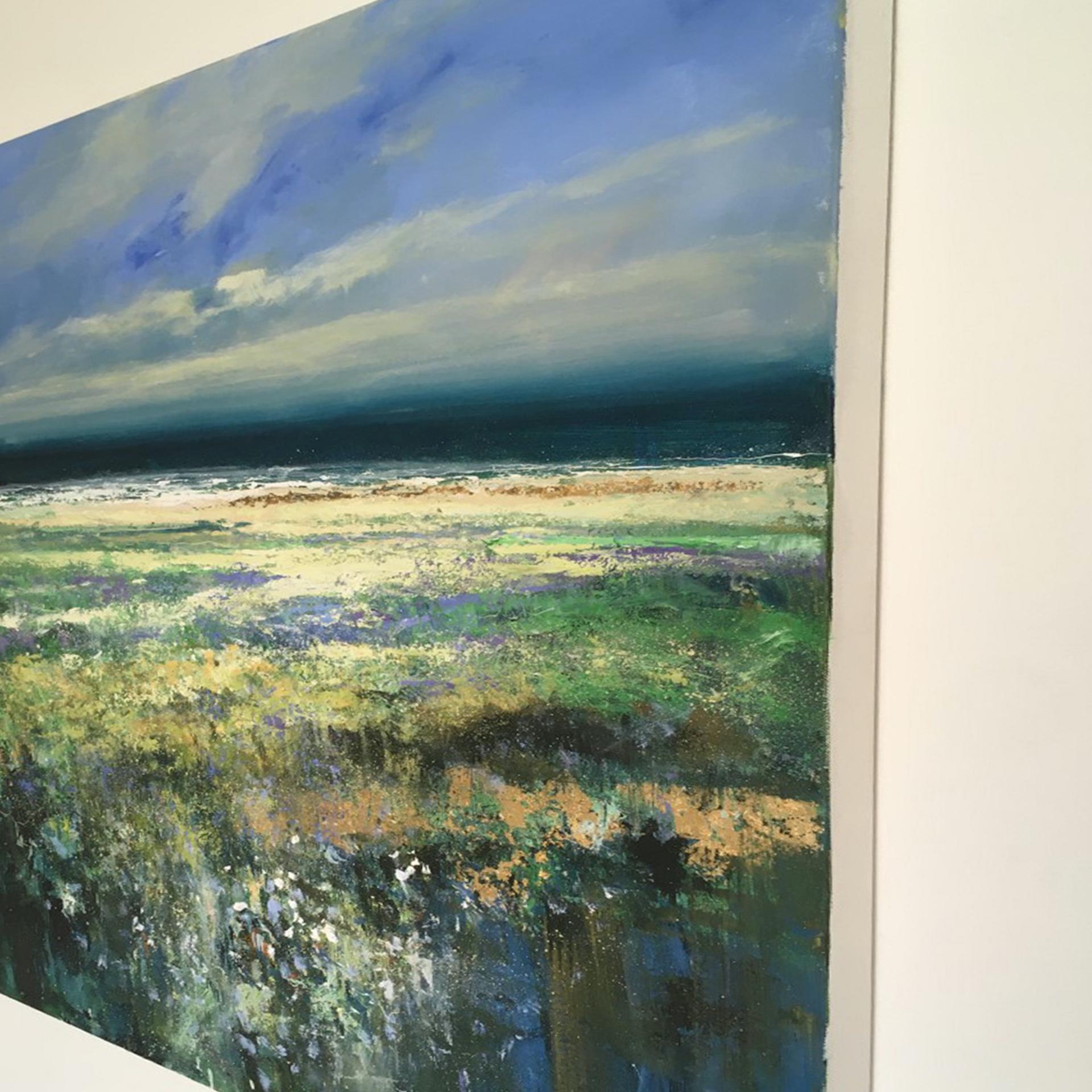 Norfolk Lavender, Original Landscape Painting, Gold Landscape Art, Norfolk Art For Sale 3