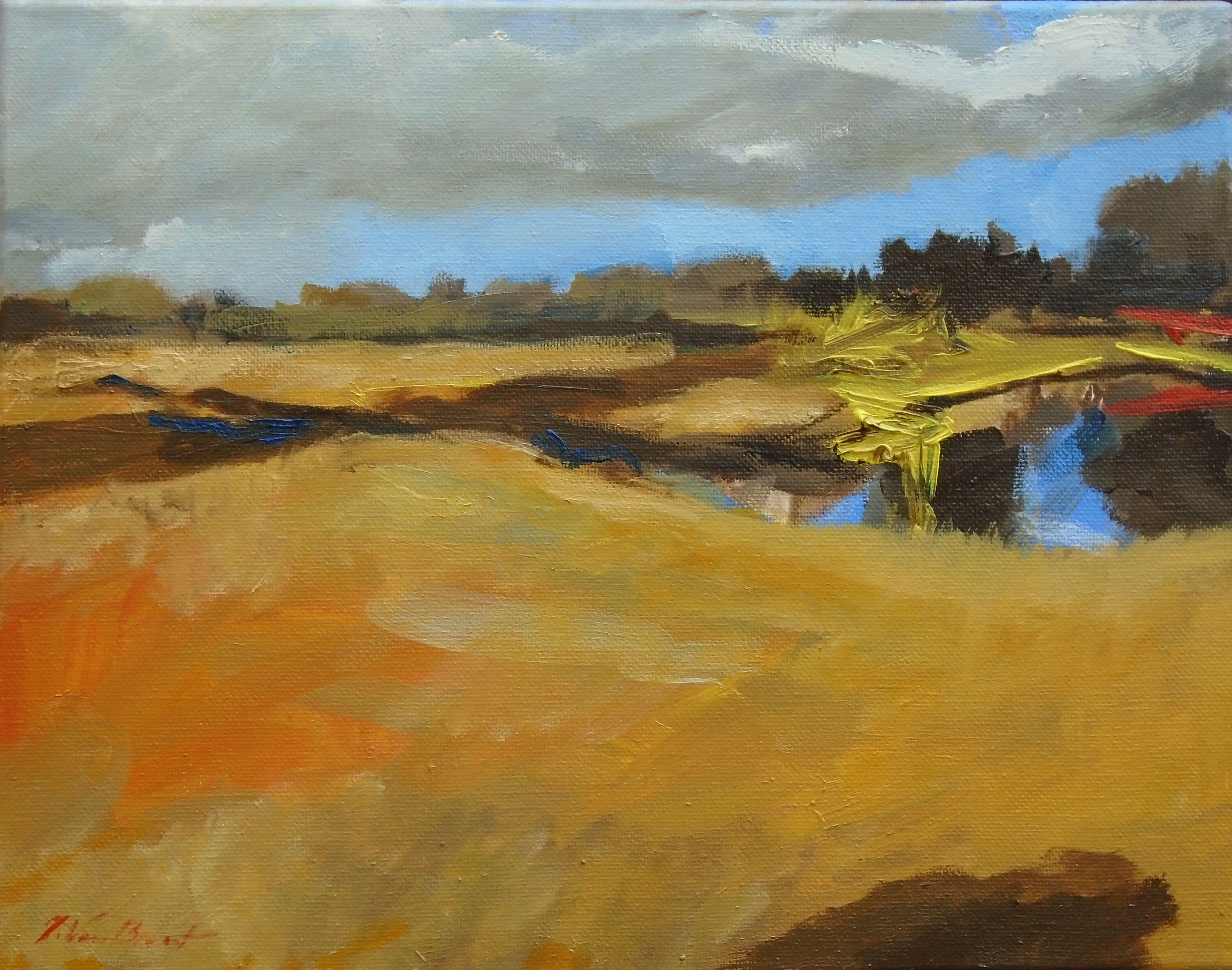 Brookside Teich, Gemälde, Öl auf Leinwand – Painting von Jonathan Van Brunt