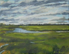 Couverture nuageuse, Merrick Bay, peinture, huile sur toile