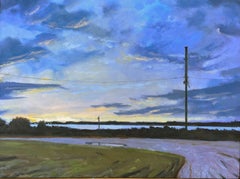 Dusk, Shore Road, Painting, Oil on Canvas