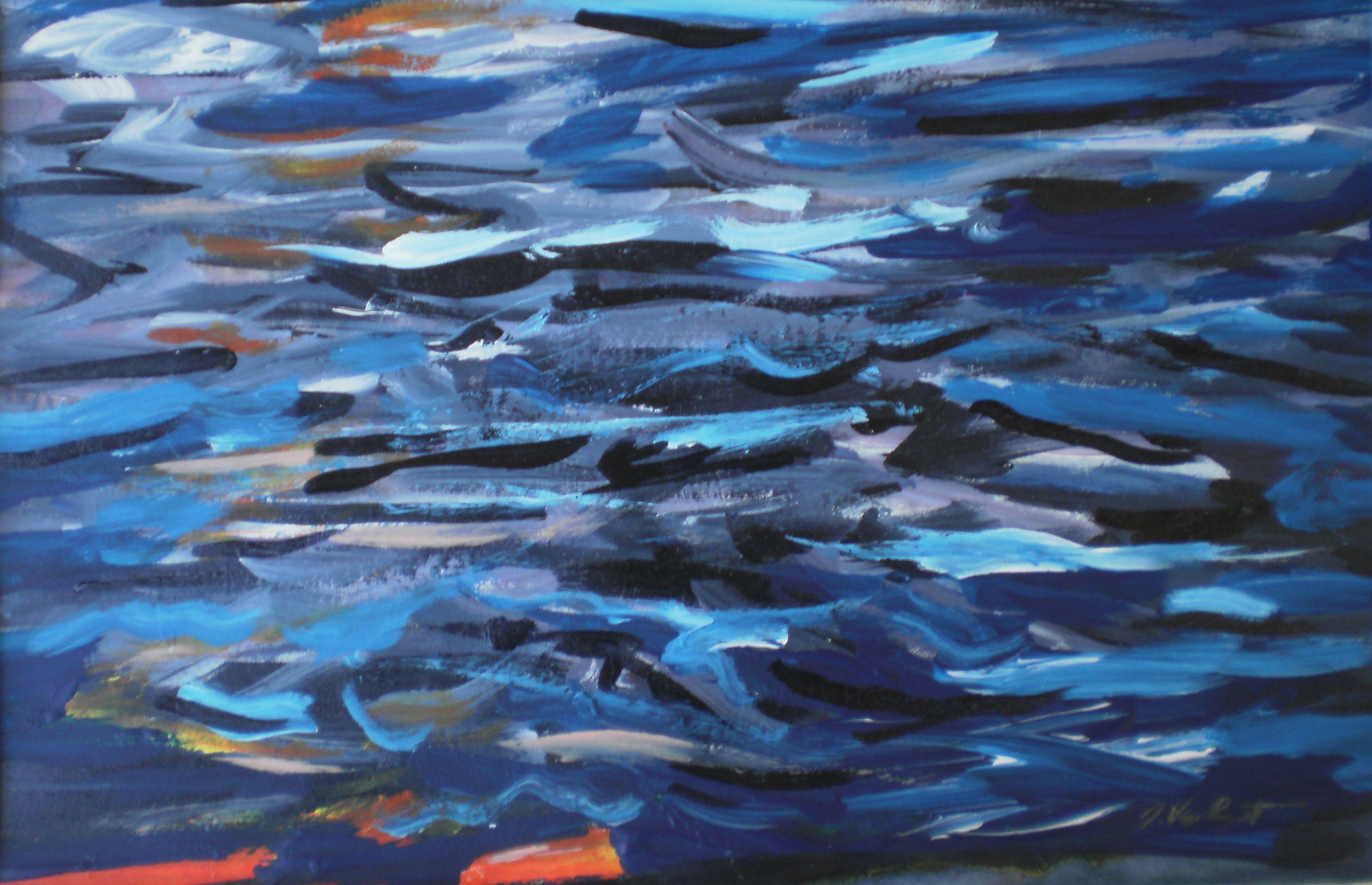 Abstract Painting Jonathan Van Brunt - Swell, peinture, acrylique sur papier