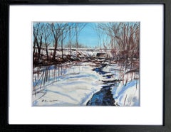 Winter Creek, Painting, Acrylic on Paper