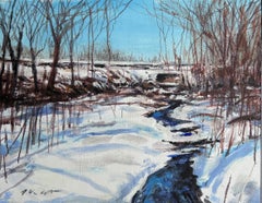 A Winter, peinture, acrylique sur papier