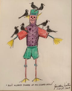 Jonathan Winters:: « Ain't Nobody Scared of Mr. Scarecrow »:: dessin unique