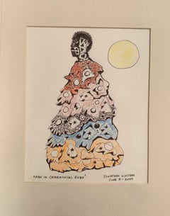 Jonathan Winters, Man in Ceremonial Robe, unique drawing