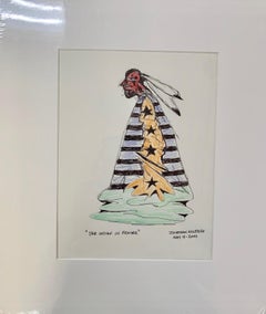 Jonathan Winters:: L'Inde en prière:: dessin unique