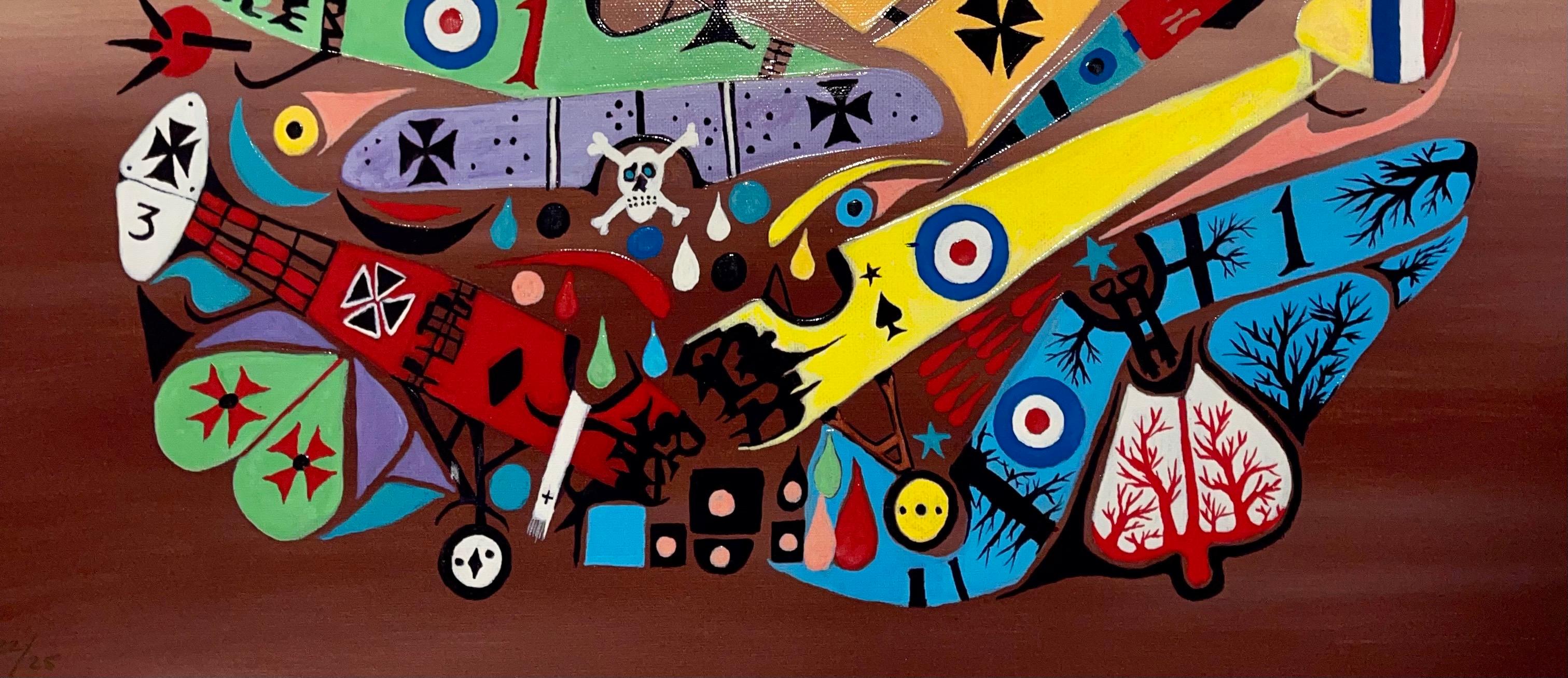 Jonathan Winters Serigrafia su tela Pittura Aereo Hollywood Up & Up Pop Art in vendita 2
