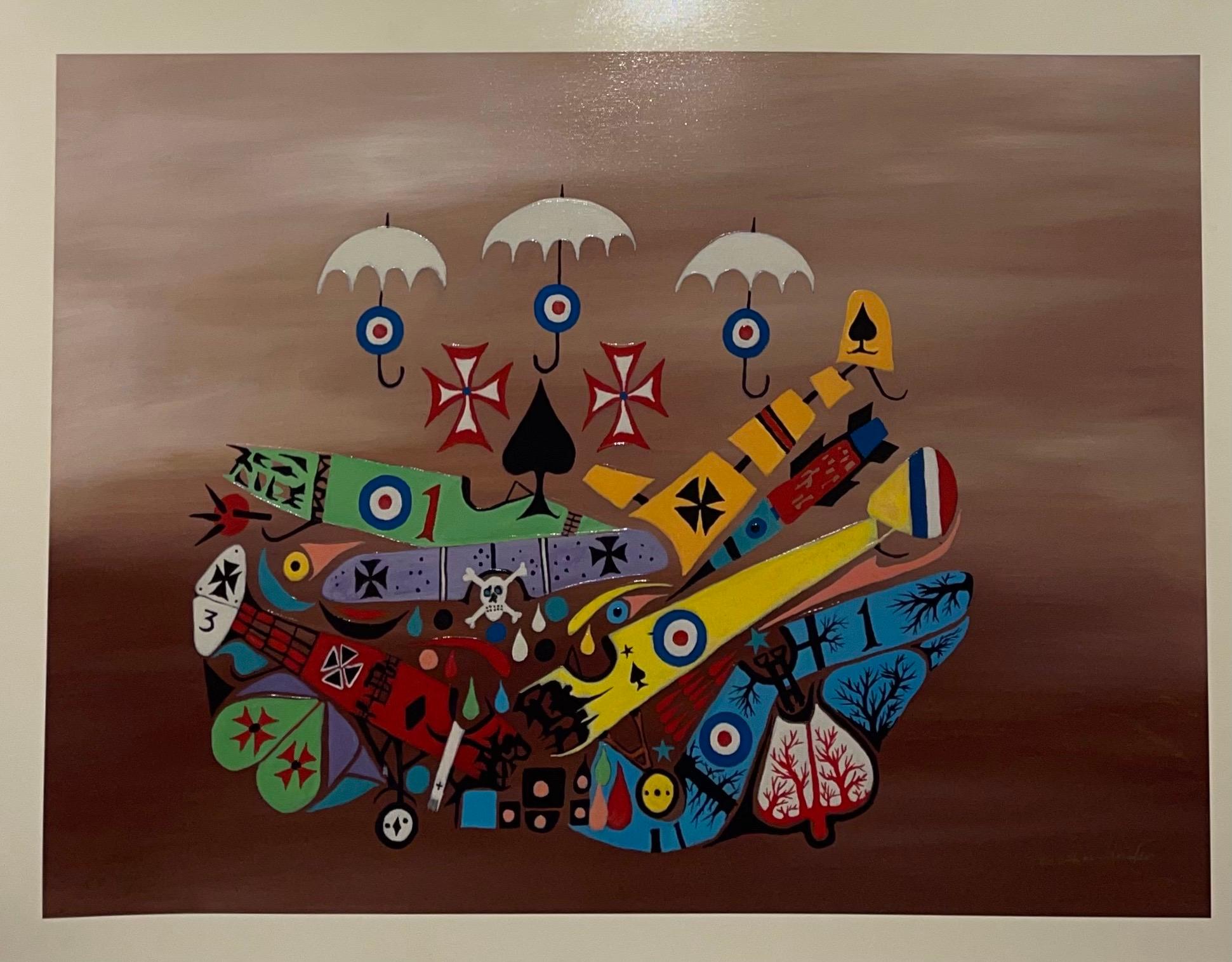 Jonathan Winters Serigrafia su tela Pittura Aereo Hollywood Up & Up Pop Art in vendita 5