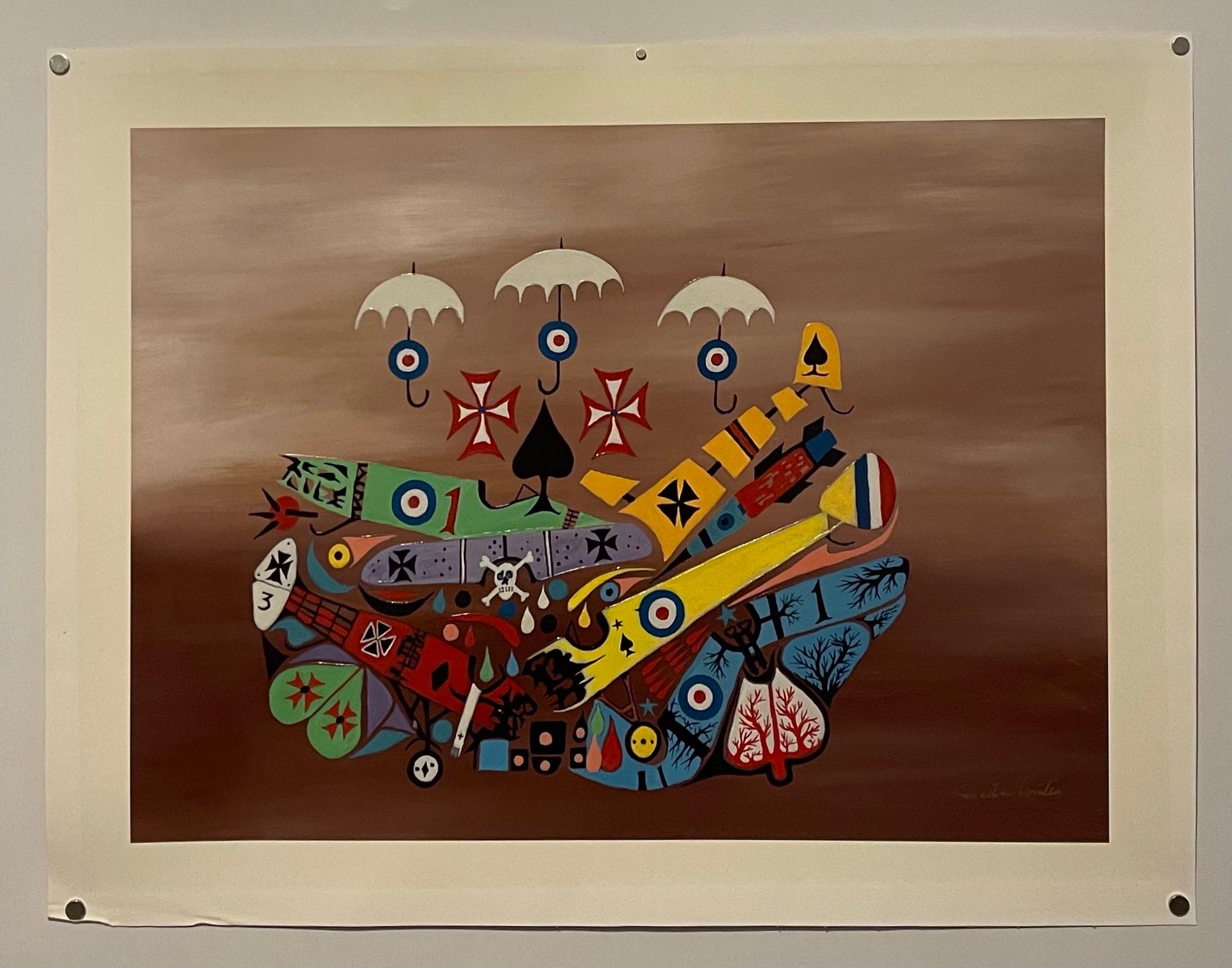 Jonathan Winters Serigrafia su tela Pittura Aereo Hollywood Up & Up Pop Art in vendita 6