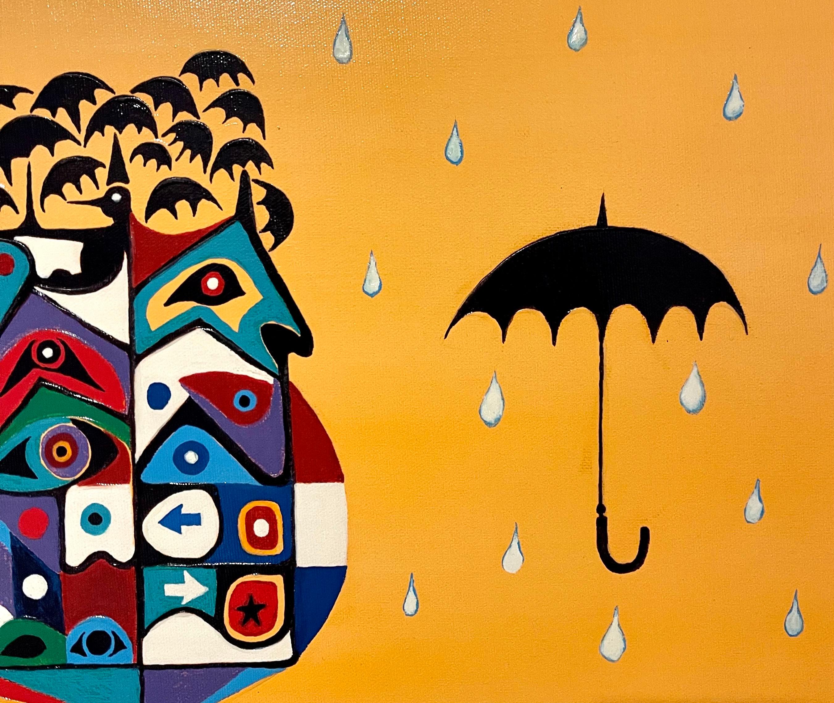 Parapluies sur toile de Jonathan Winters, Hollywood Star Pop Art en vente 2