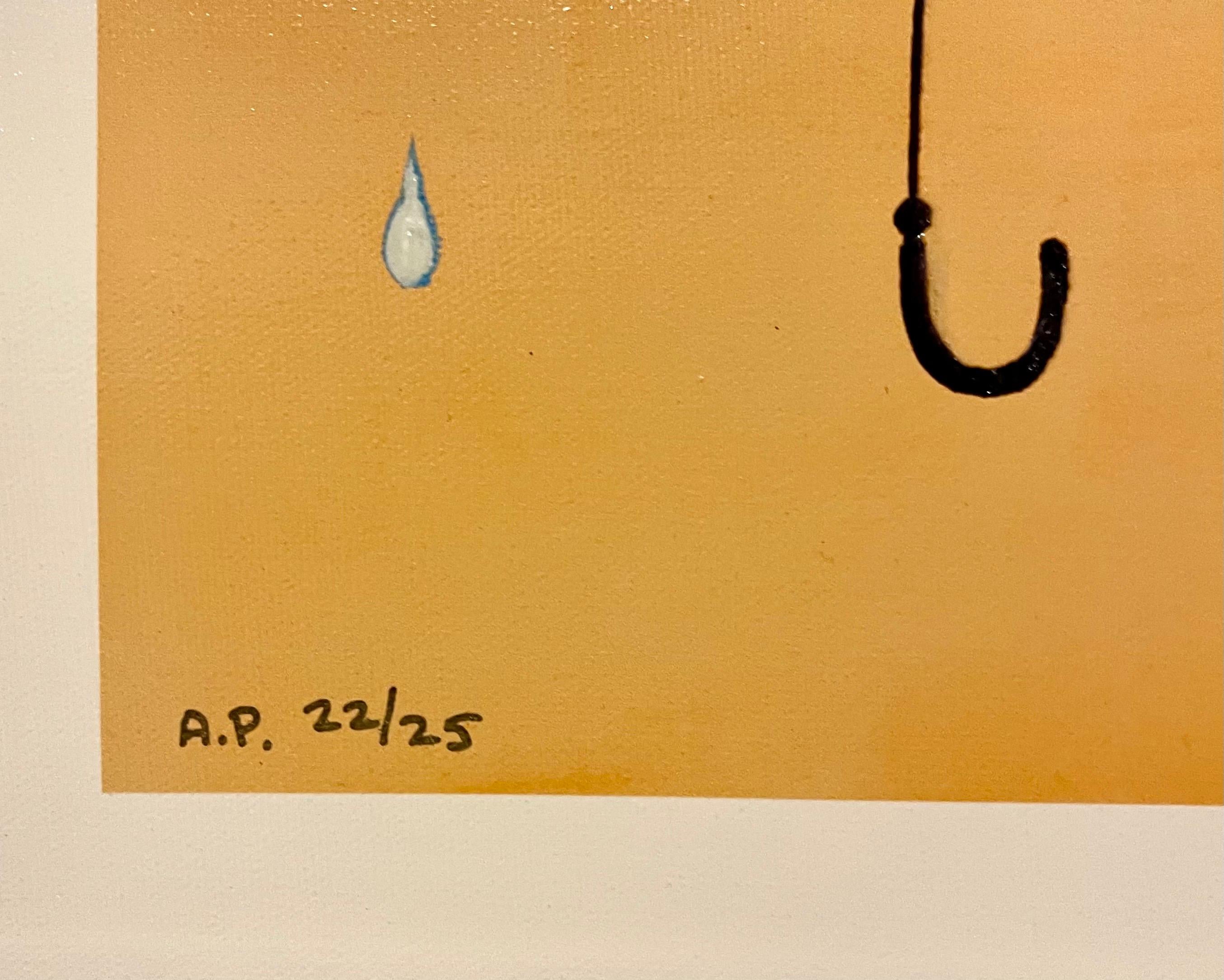 Jonathan Winters Screenprint on Canvas Painting Umbrellas Hollywood Star Pop Art 1