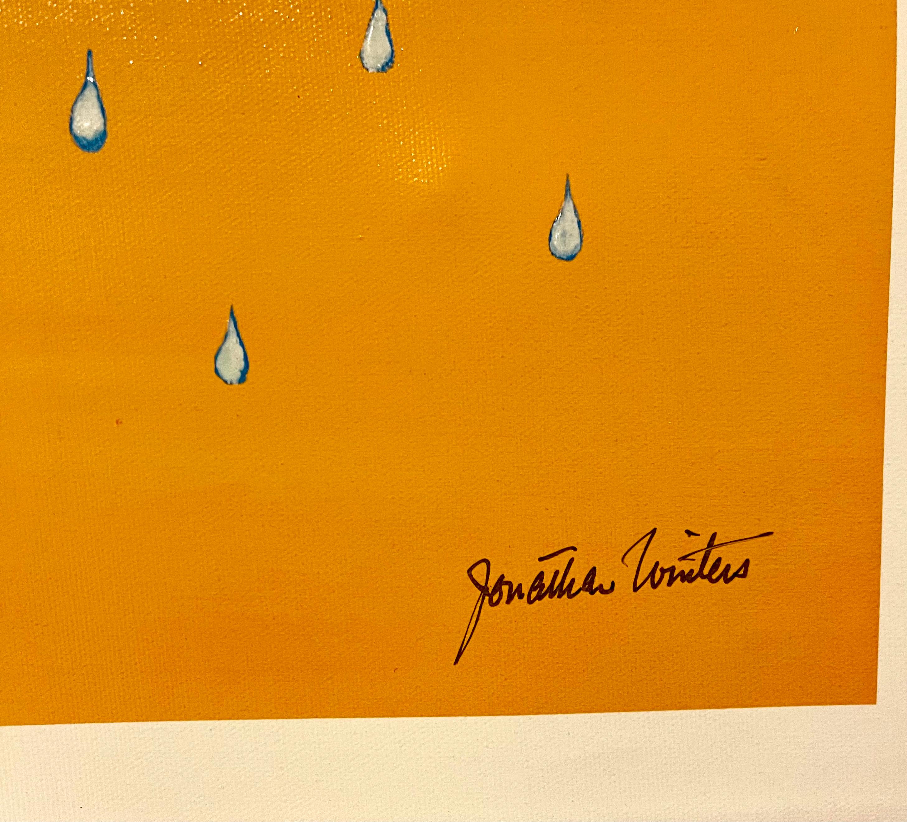 Jonathan Winters Screenprint on Canvas Painting Umbrellas Hollywood Star Pop Art For Sale 2