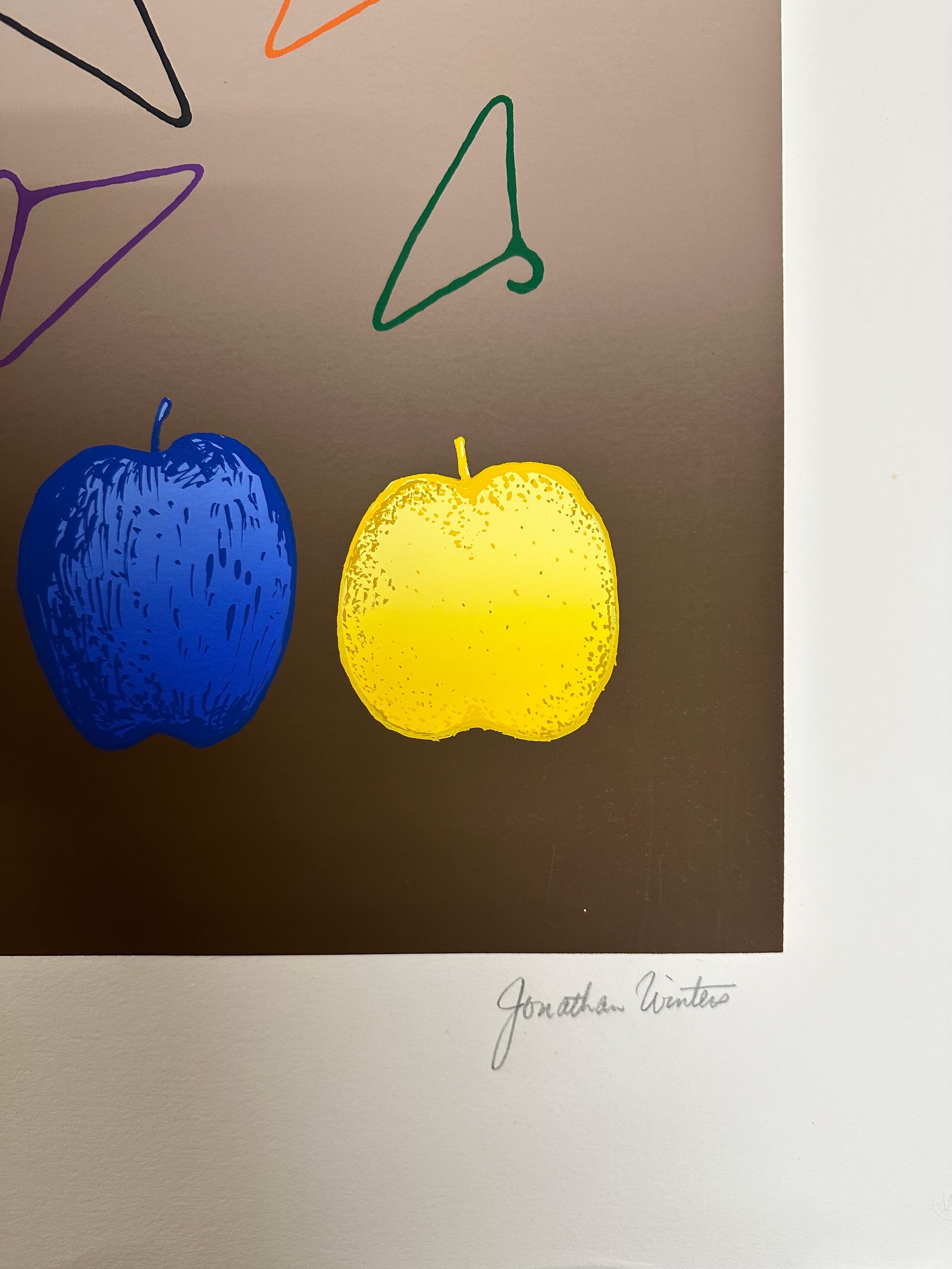 Jonathan Winters, Hung up on Strange Fruit, original silkscreen, hand signed For Sale 2