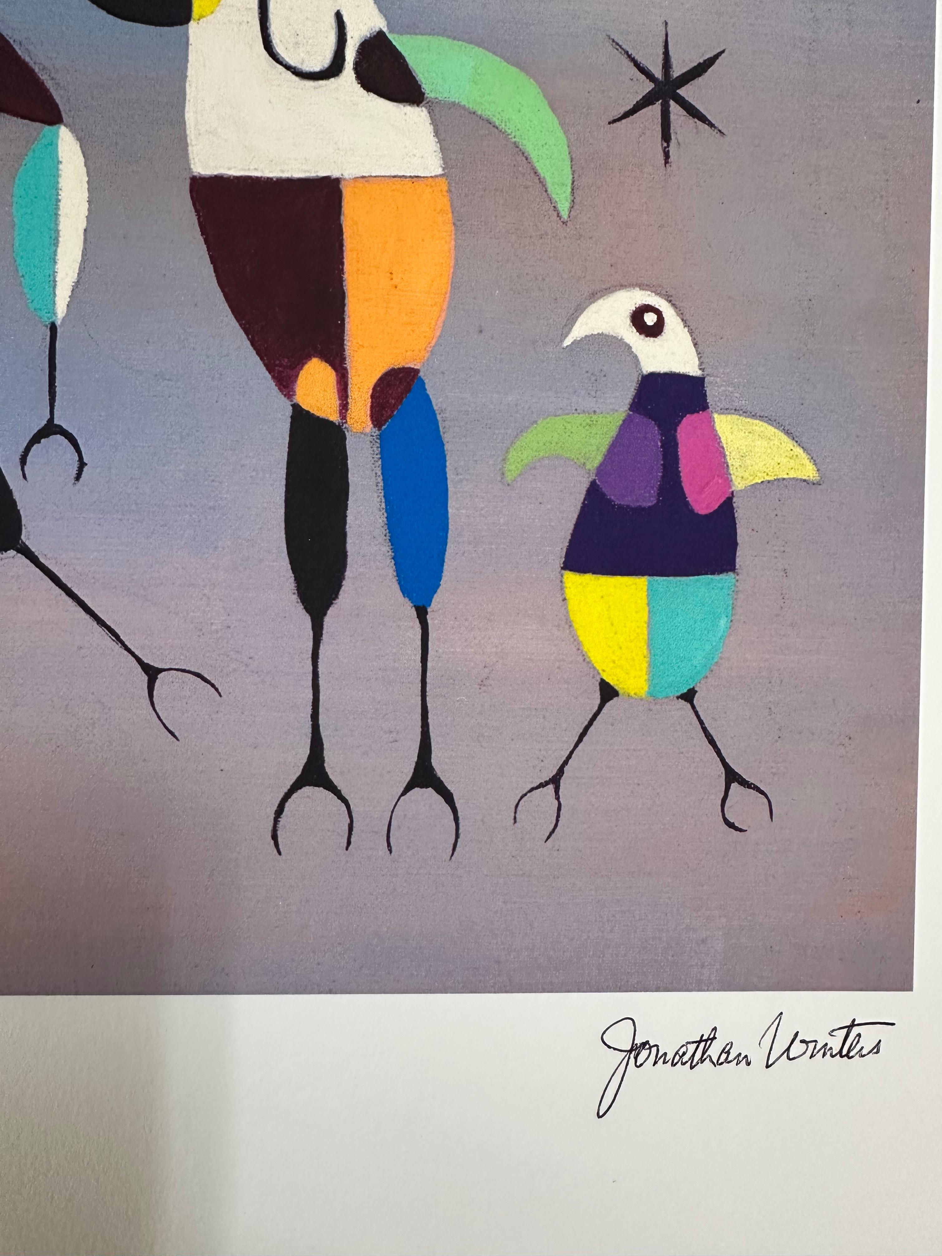 This piece is a giclee after an original painting created by Jonathan Winters in 1970. Jonathan Winters was an American comedian, actor, author, and artist whose iconic career spanned from 1949-2013. This piece is hand signed, titled, dated and