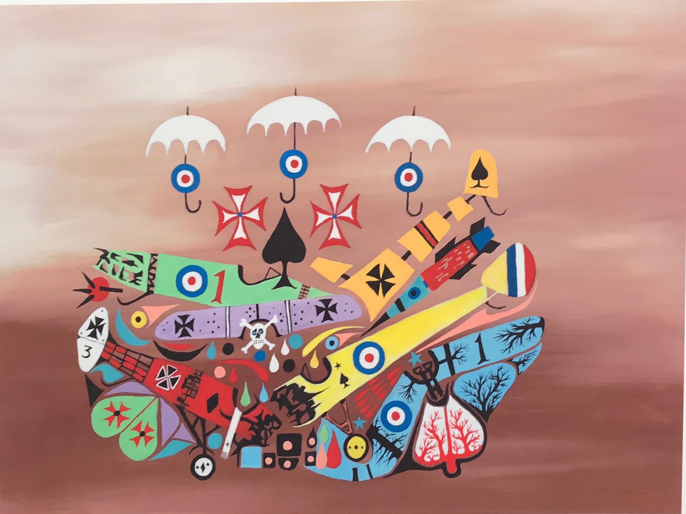 Jonathan Winters Print - The Day They All Got Their Wings