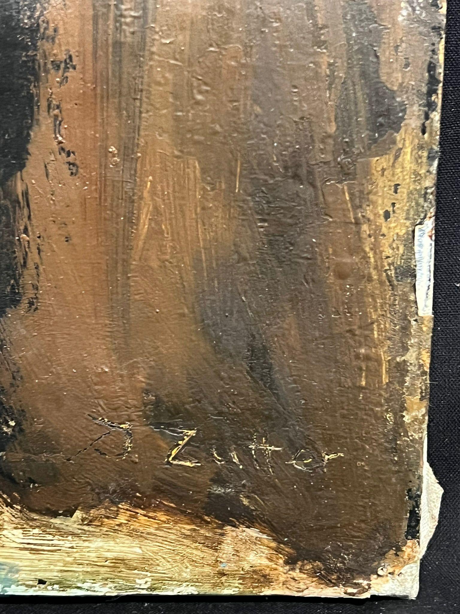 Porträt einer Frau
von Jonathan ZUTTER (Monegassisch, 1928-1998)
signiertes Öl auf Leinwand, gerahmt
Leinwand: 22 x 15 Zoll
Provenienz: Privatsammlung, Frankreich

Dieses moderne Porträt zeigt eine Frau mit einem nachdenklichen und gelassenen