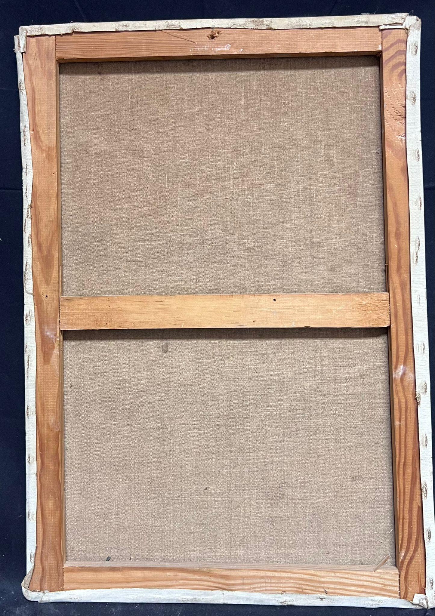 Modernistisches Porträt einer Künstlerin aus Monegasken, signiertes Ölgemälde, 1960er Jahre im Angebot 4