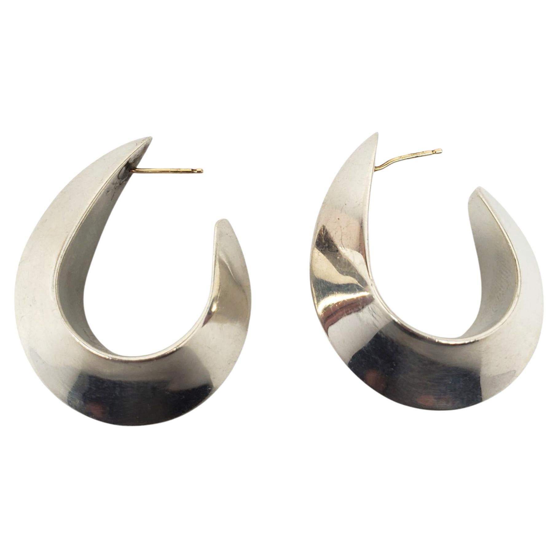 Jondell Sterling Silver Sculptural Hoop Earrings #22536