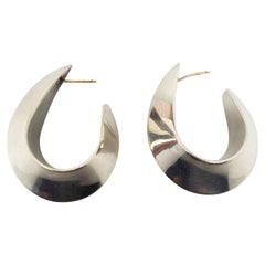 Jondell Sterling Silver Sculptural Hoop Earrings #22536