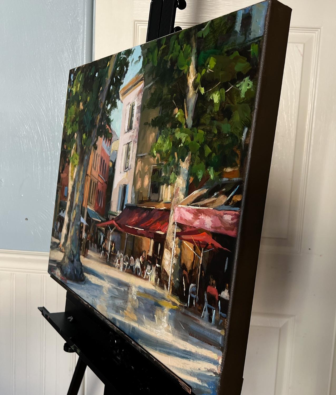 Quadrat in Aix en Provence, Ölgemälde (Abstrakter Impressionismus), Art, von Jonelle Summerfield