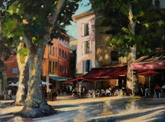 A Square in Aix en Provence, Oil Painting