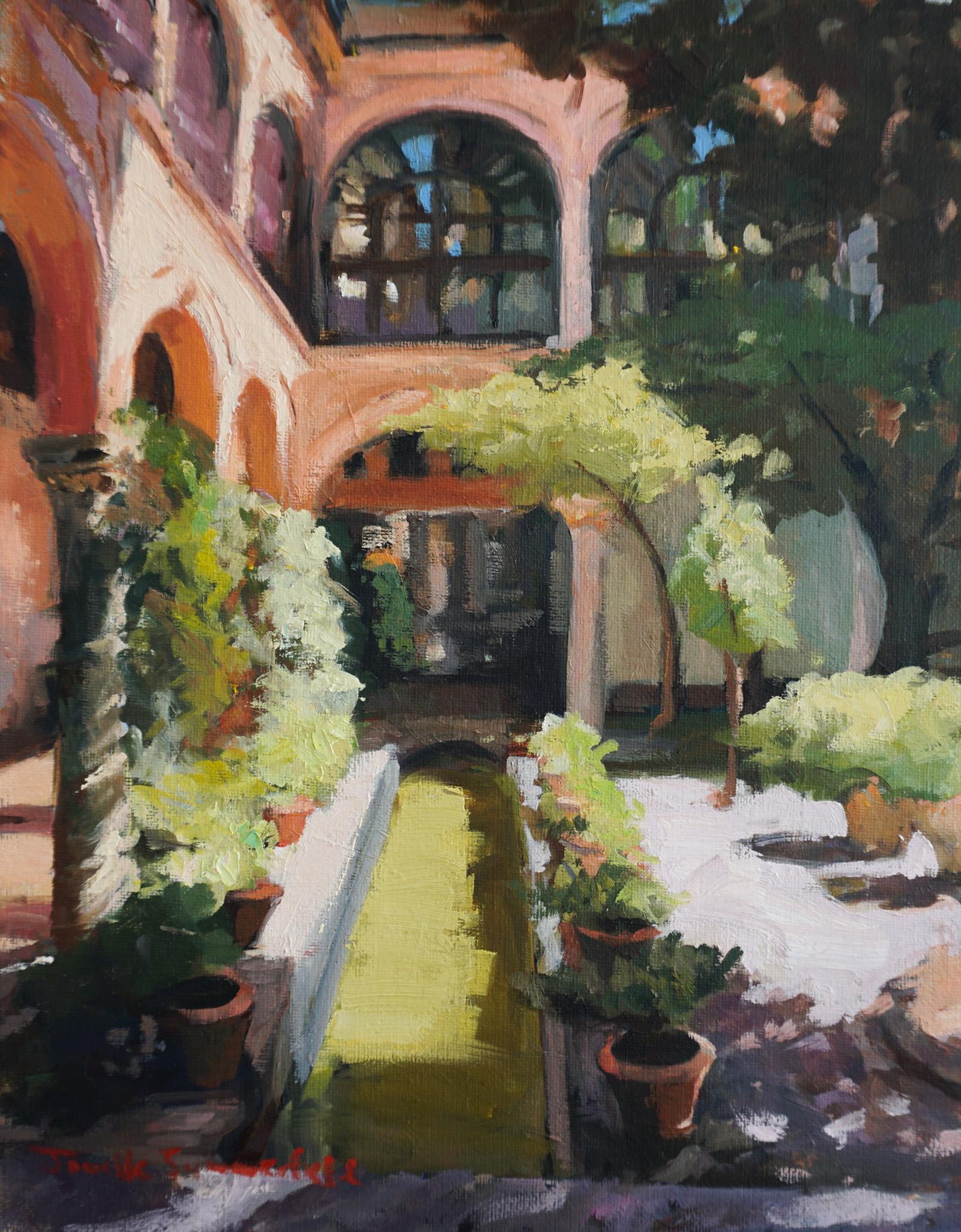 Patio de Sevilla II, Pintura al óleo - Art de Jonelle Summerfield