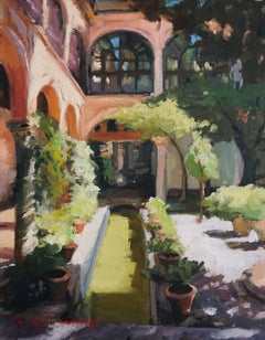 Courtyard in Seville II, Oil Painting
