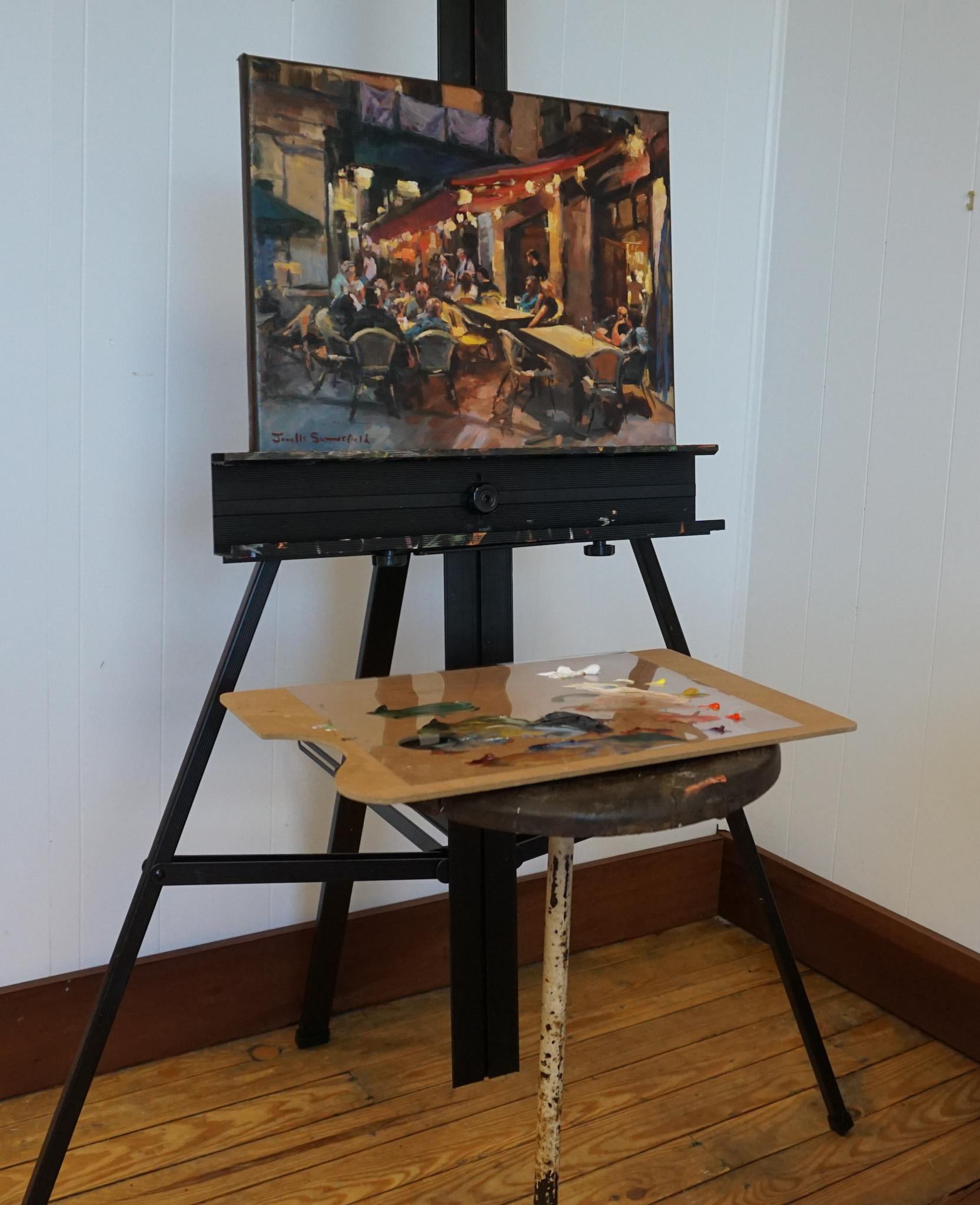 <p>Artist Comments<br>LeÃ³n, Spain, buzzes with energy, especially as a key stop along the Camino de Santiago. By night, the city truly comes alive, with locals, pilgrims, and tourists weaving through the maze of alleyways off the main street. The
