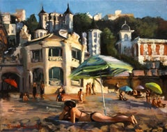Tomar el sol en San Sebastián, Pintura al óleo