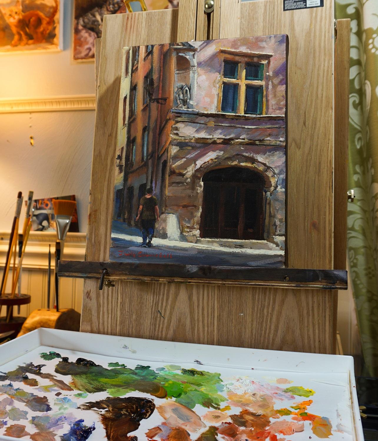 architecture oil painting