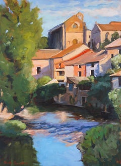 View Of Estella, Espagne, peinture à l'huile