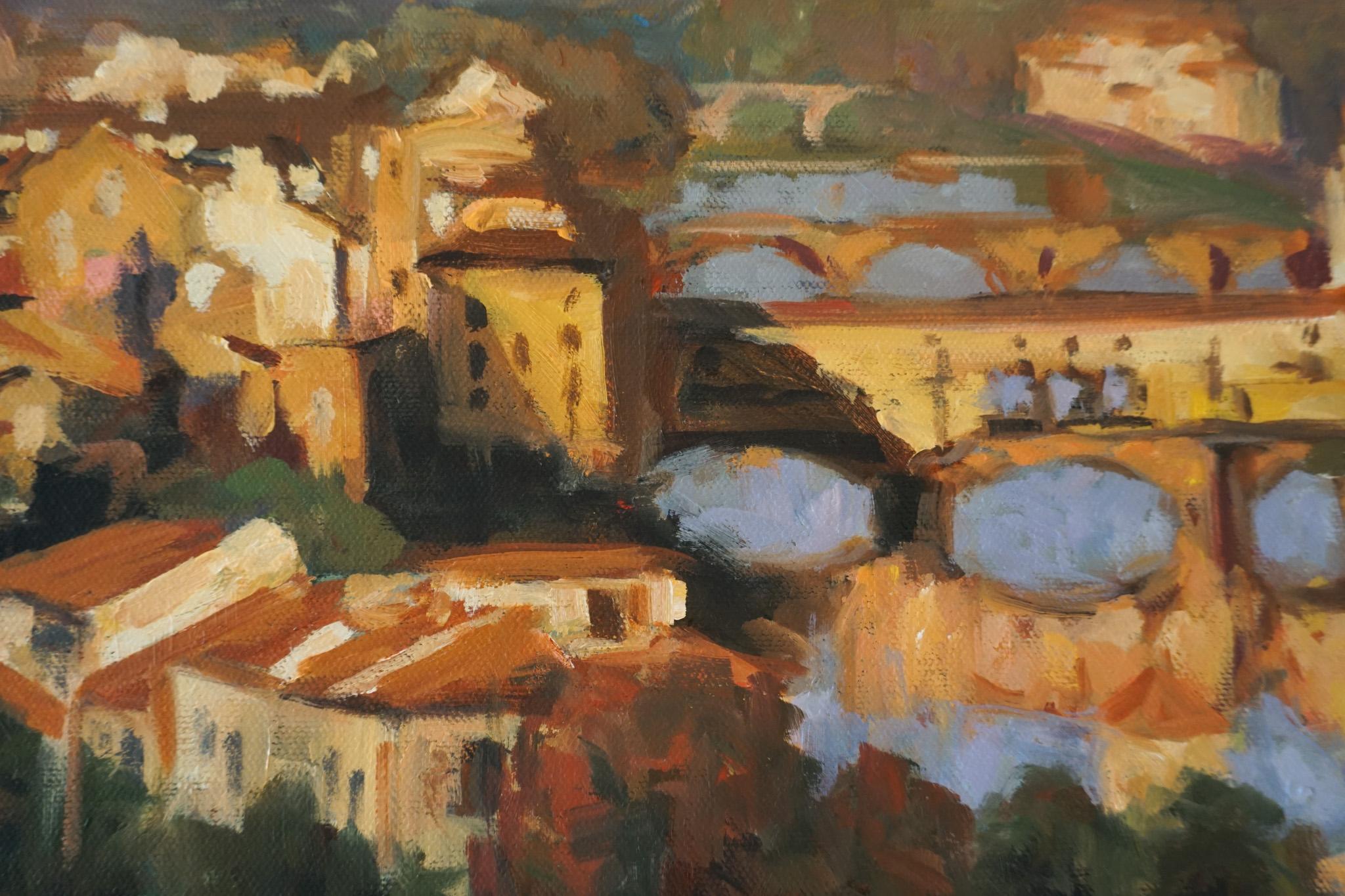 Vista de Florencia, Pintura al óleo - Interior Painting Marrón de Jonelle Summerfield