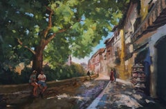 Passeggiata a Granada, Pittura a olio