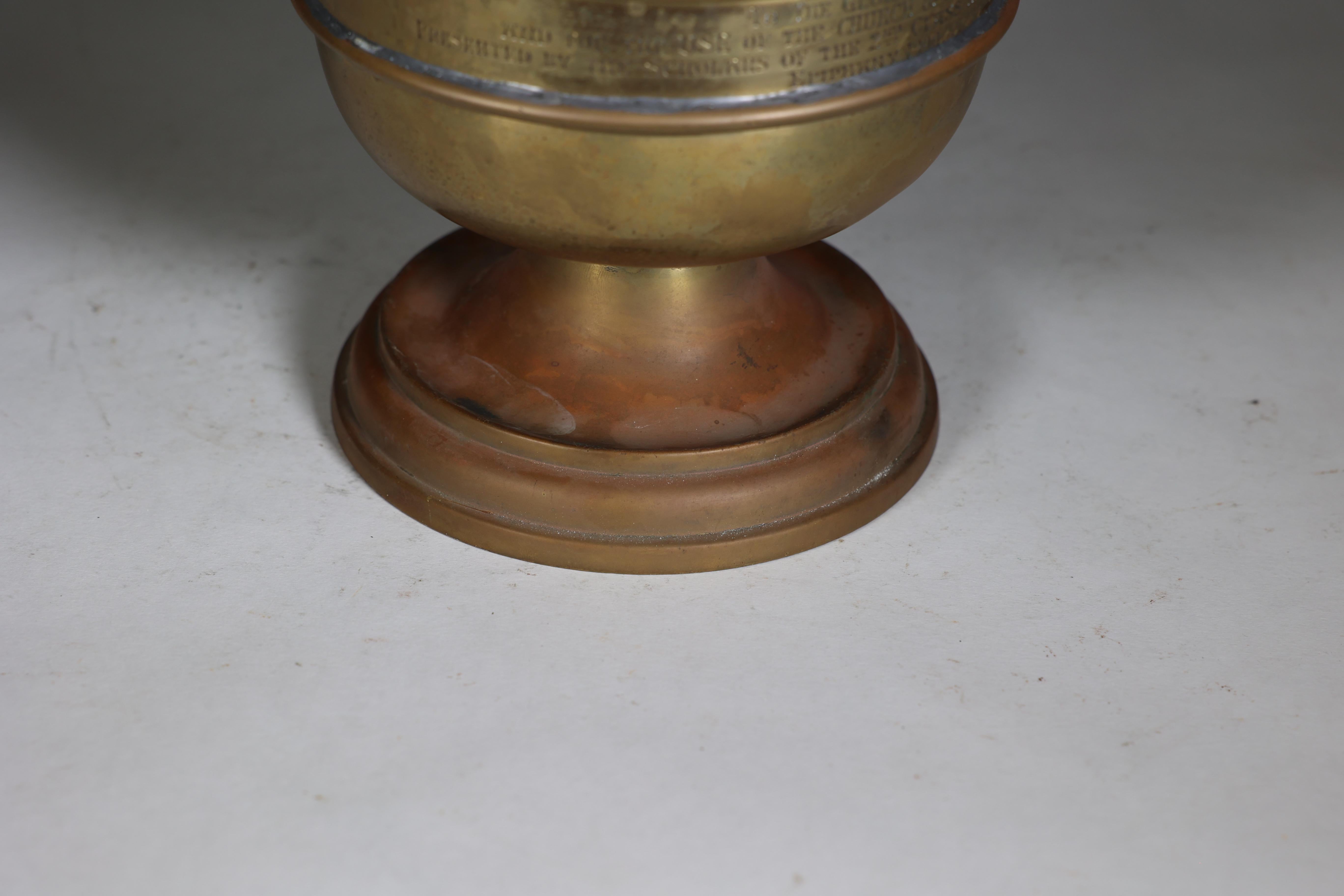 Jones & Willis Gothic Revival brass jug from the Church of St Barnabas of Darwen For Sale 7