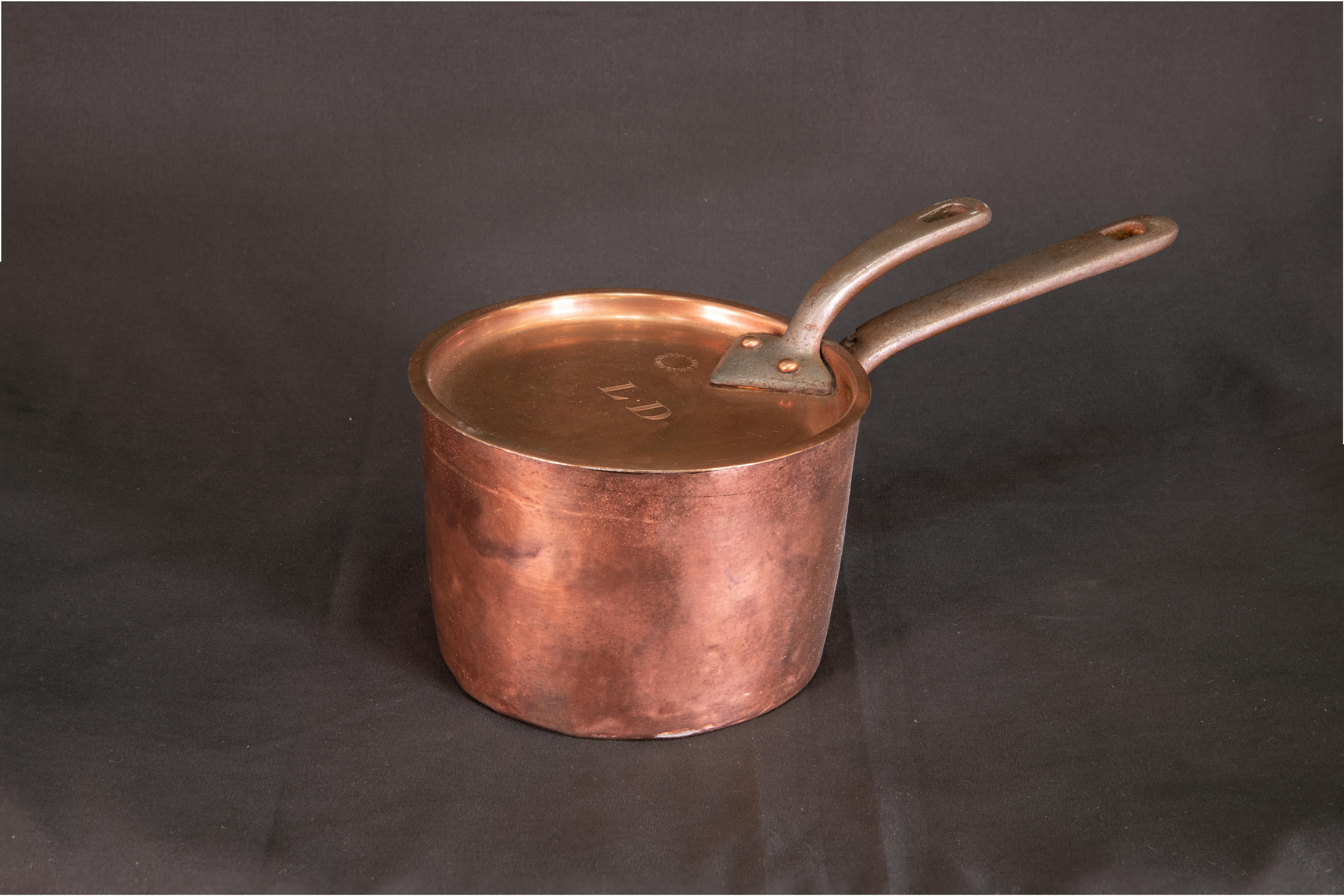 JONES BROS. Kupfertopf mit Deckel aus dem 19. Jahrhundert (Englisch) im Angebot
