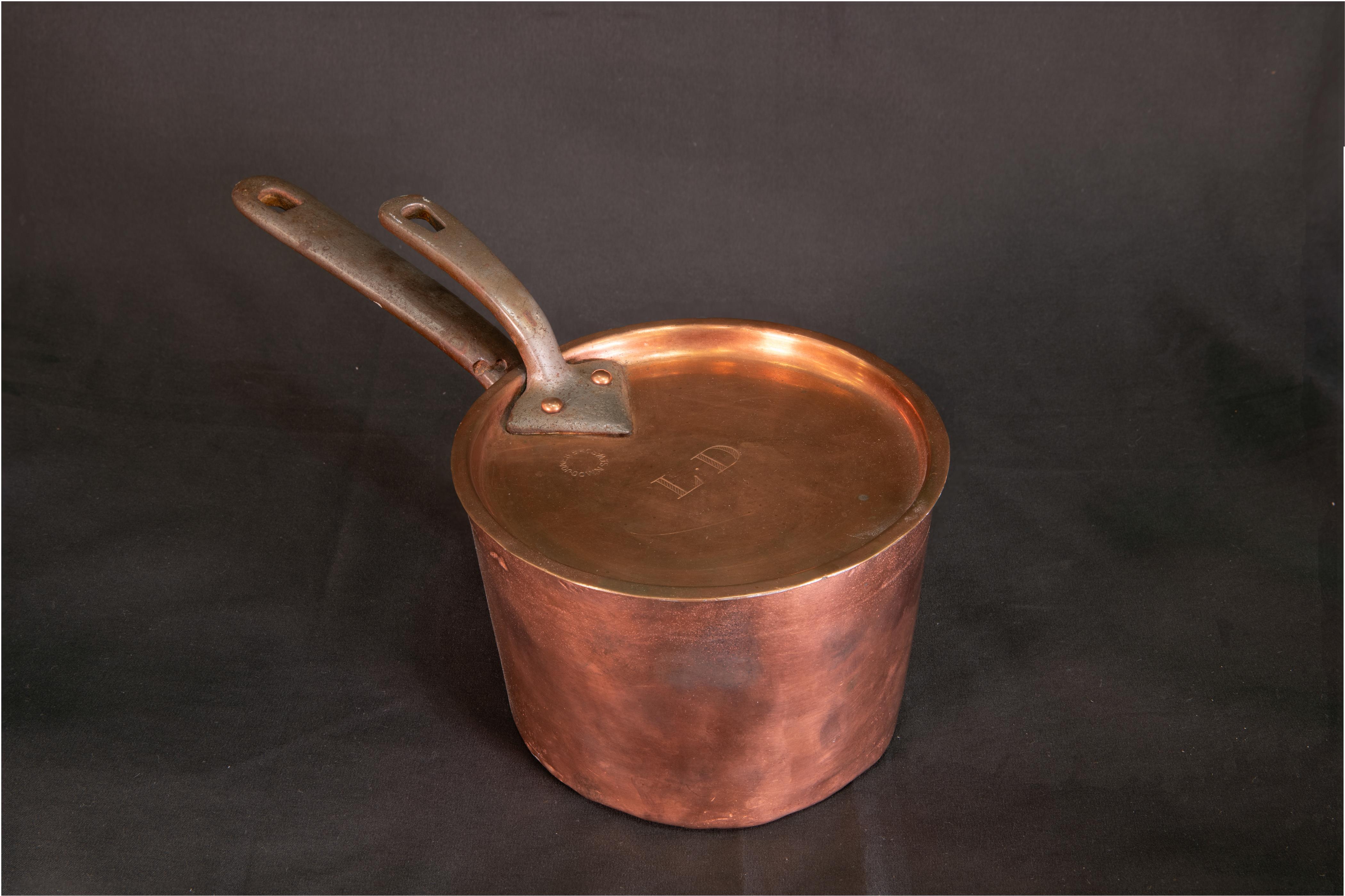 JONES BROS. Kupfertopf mit Deckel aus dem 19. Jahrhundert (Spätes 19. Jahrhundert) im Angebot
