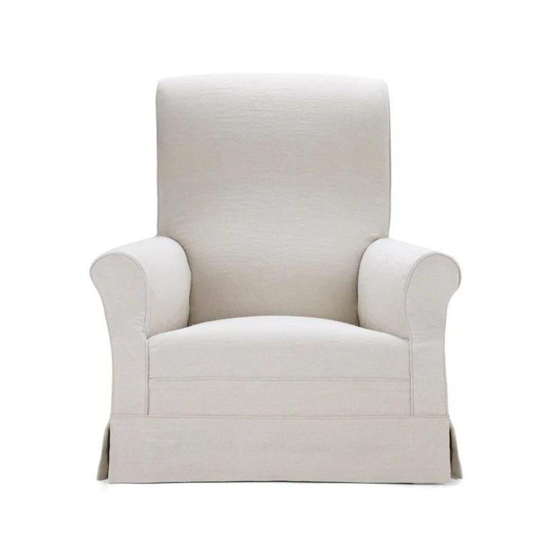 Modern Jones Linen Slipcover Armchair, Custom Made in Spain For Sale