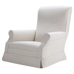 Fauteuil à housse de lin Jones, fabriqué sur mesure en Espagne