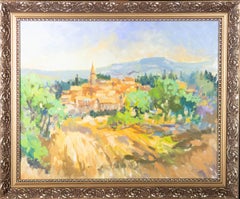 Impressionistische Ölgemälde, lebhafte französische Landschaft, 1988