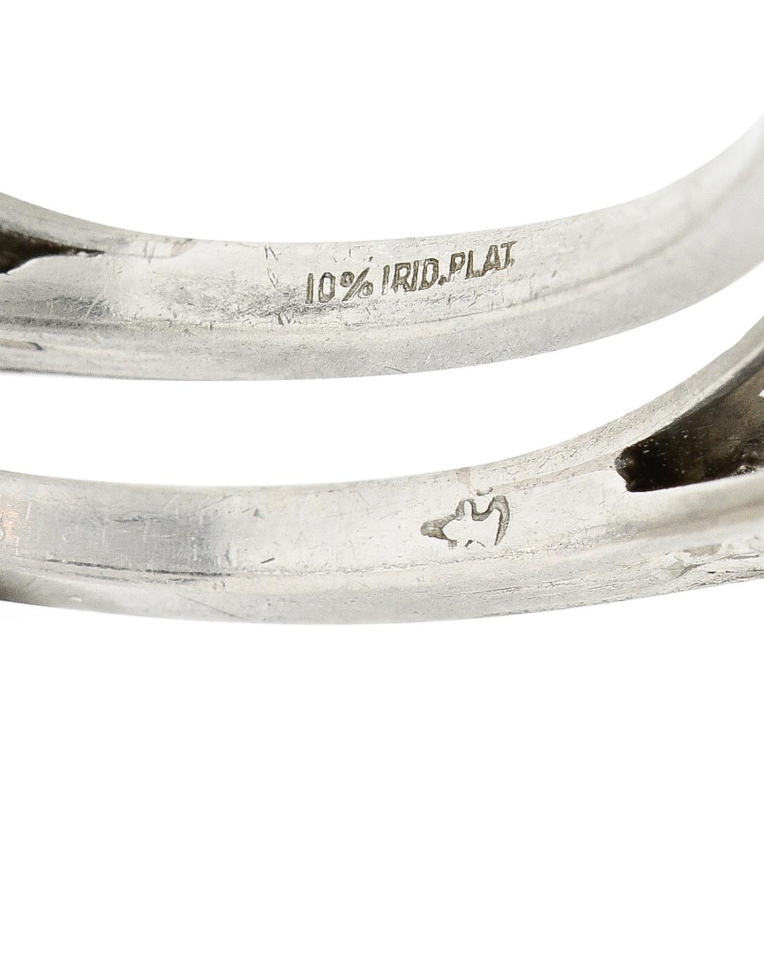 Women's or Men's Jones & Woodland 0.35 Carat Old Mine Diamond Platinum Engagement Ring For Sale