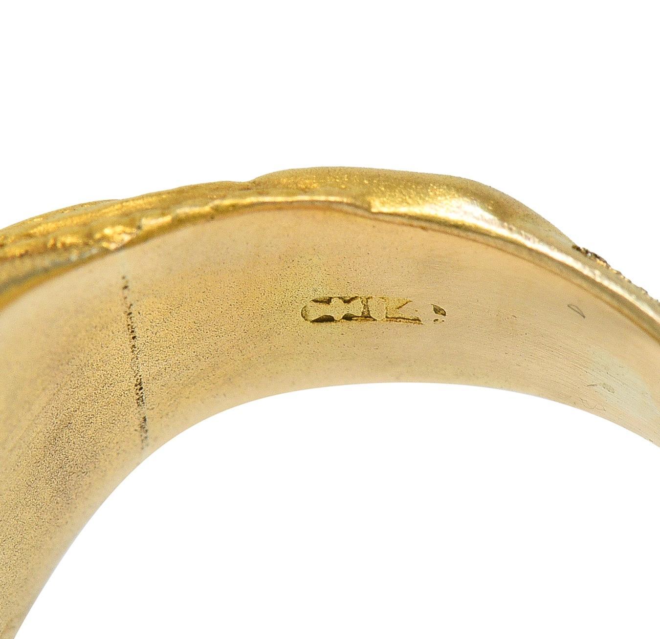 Jones Woodland, bague scarabée ancienne Art déco néo-égyptien en pierre dure 14 carats en vente 2