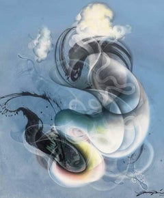 Spirit, Mischtechnik, 57 x 49 Zoll. Atmosphärisches Gemälde