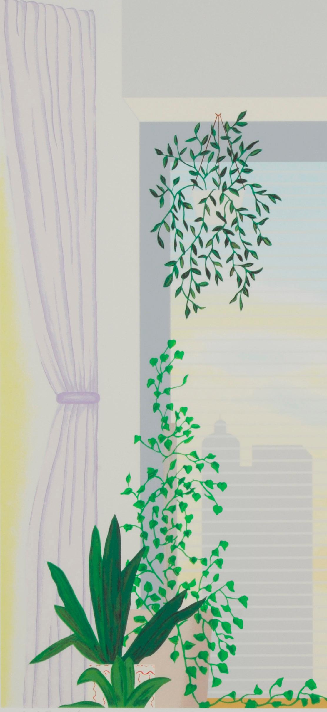 The 21st Floor-A View of the World Trade Center in the Skyline - Gray Interior Print by Joni Frankel Diskint Rose